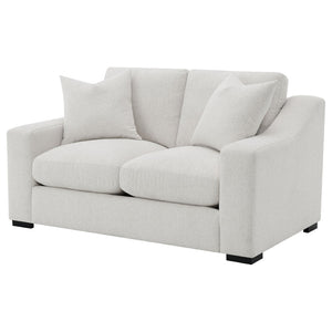 English Elm Chelan Compact Loveseat with Track Arms Sand Textured Fabric for Modern Living Rooms B062P509658