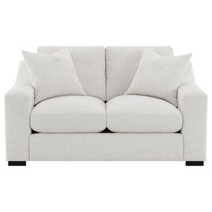 English Elm Chelan Compact Loveseat with Track Arms Sand Textured Fabric for Modern Living Rooms B062P509658