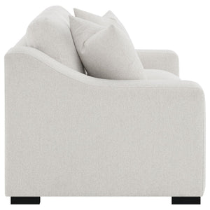 English Elm Chelan Compact Loveseat with Track Arms Sand Textured Fabric for Modern Living Rooms B062P509658