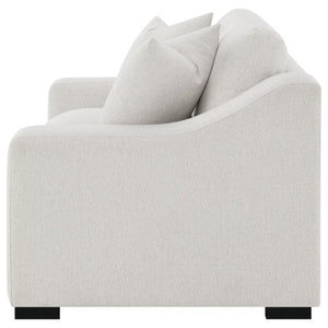 English Elm Chelan Compact Loveseat with Track Arms Sand Textured Fabric for Modern Living Rooms B062P509658