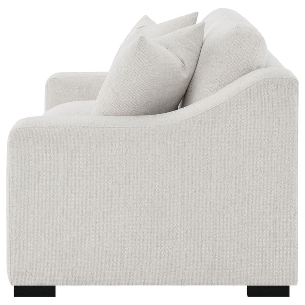 English Elm Chelan Compact Loveseat with Track Arms Sand Textured Fabric for Modern Living Rooms B062P509658
