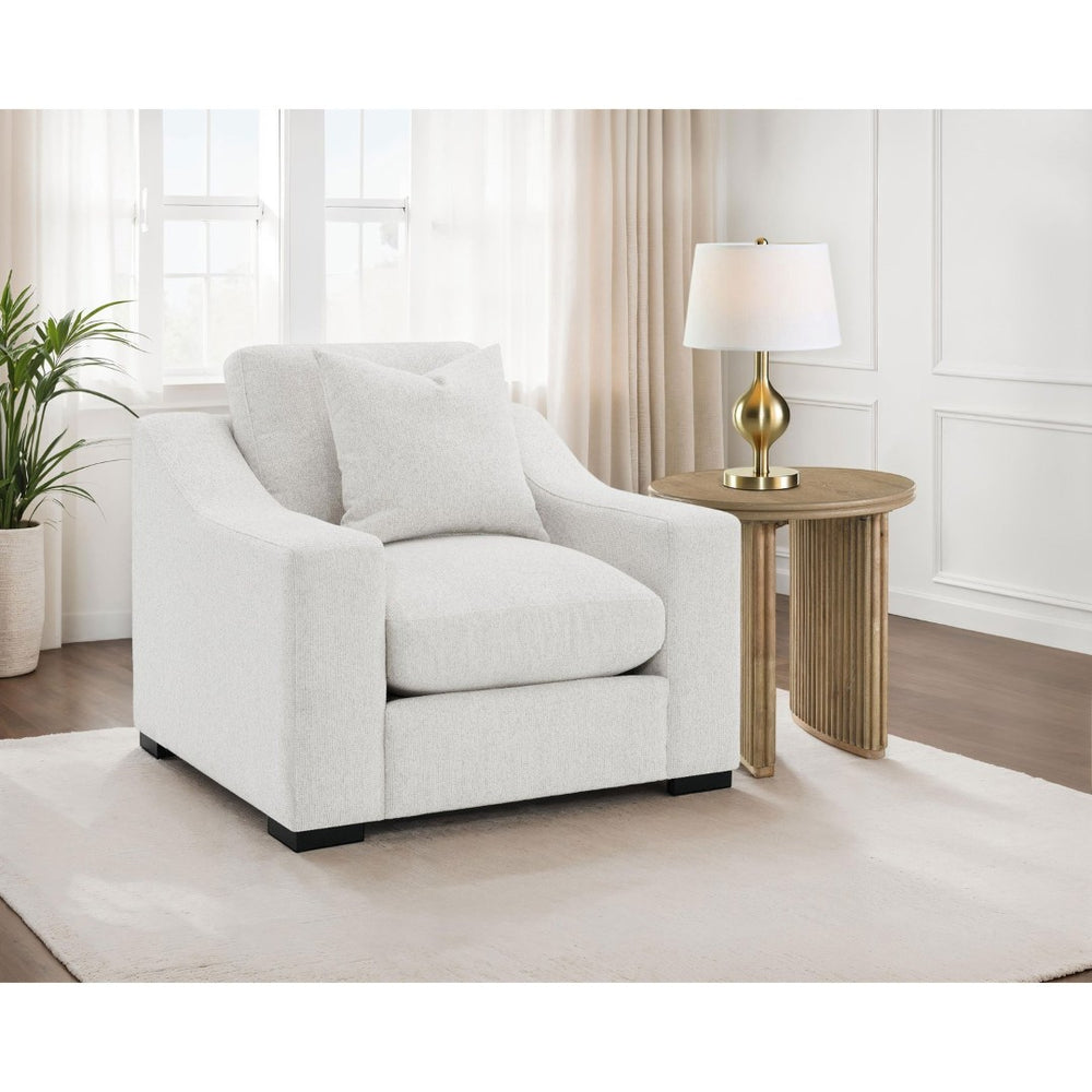 English Elm Chelan Sand Fabric Accent Chair with Pocket Coil Cushions for Living Room Comfort B062P509659