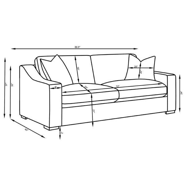 English Elm Chelan Contemporary White Textured Fabric Sofa with Cappuccino Block Legs for Living Room B062P509665
