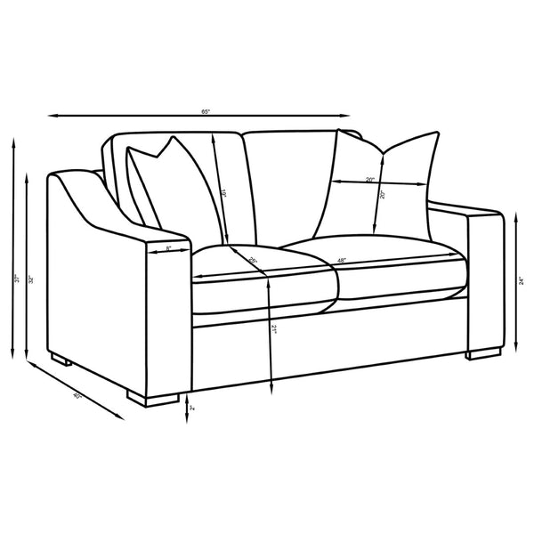 English Elm Chelan Textured Fabric Compact Loveseat with Pocket Coil Support for Apartment Living B062P509666
