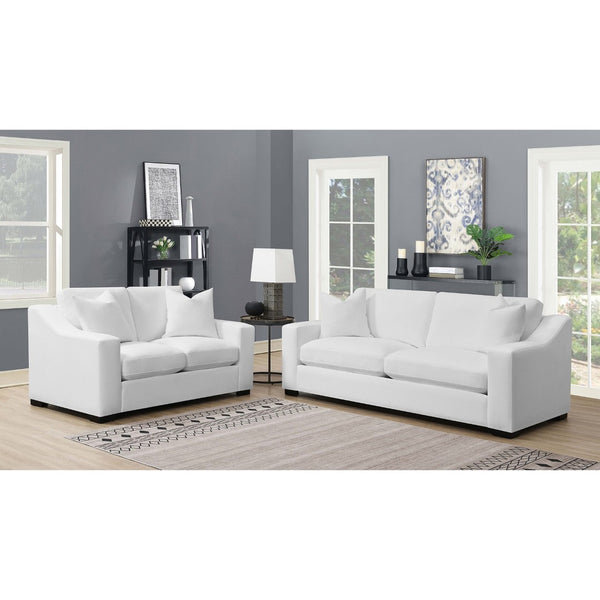 English Elm Chelan Textured Fabric Compact Loveseat with Pocket Coil Support for Apartment Living B062P509666