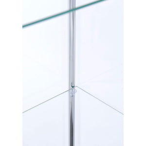 English Elm Crestwood Tall Glass Curio Cabinet with Metal Frame for Living Room Corner Display Cappuccino B062P509694
