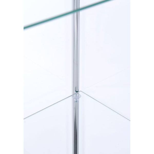 English Elm Crestwood Tall Glass Curio Cabinet with Metal Frame for Living Room Corner Display Cappuccino B062P509694