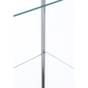 English Elm Crestwood Tall Glass Curio Cabinet with Metal Frame for Living Room Corner Display White B062P509695