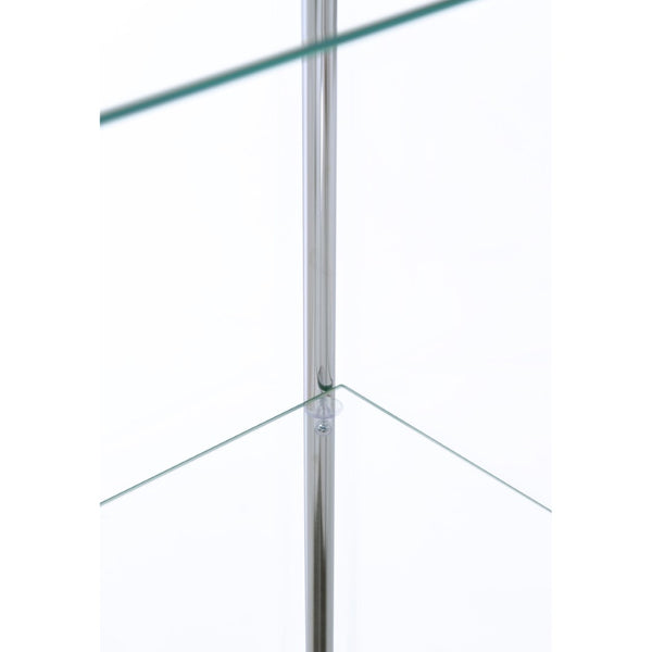English Elm Crestwood Tall Glass Curio Cabinet with Metal Frame for Living Room Corner Display White B062P509695