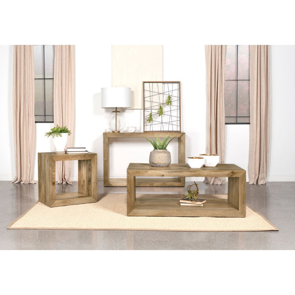 English Elm Mesa Solid Mango Wood Open Frame Console Natural Grain Entryway Accent Table B062P509703
