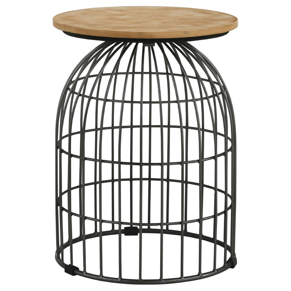 English Elm Boyd Marble Top Wire Side Table with Gunmetal Iron Base for Modern Living Spaces B062P509704