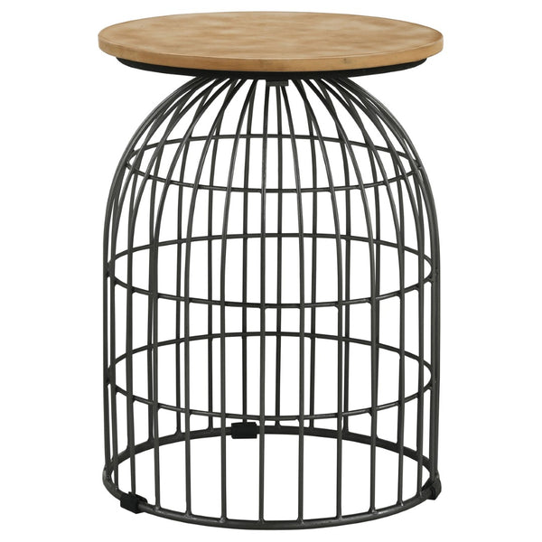 English Elm Boyd Marble Top Wire Side Table with Gunmetal Iron Base for Modern Living Spaces B062P509704