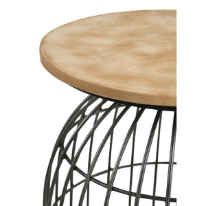 English Elm Boyd Marble Top Wire Side Table with Gunmetal Iron Base for Modern Living Spaces B062P509704