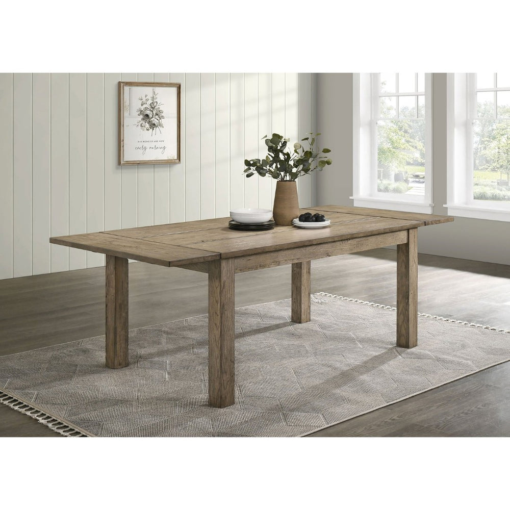 English Elm Cressley Solid Rubberwood Extendable Dining Table Seats Eight with Plank Oak Finish B062P511750