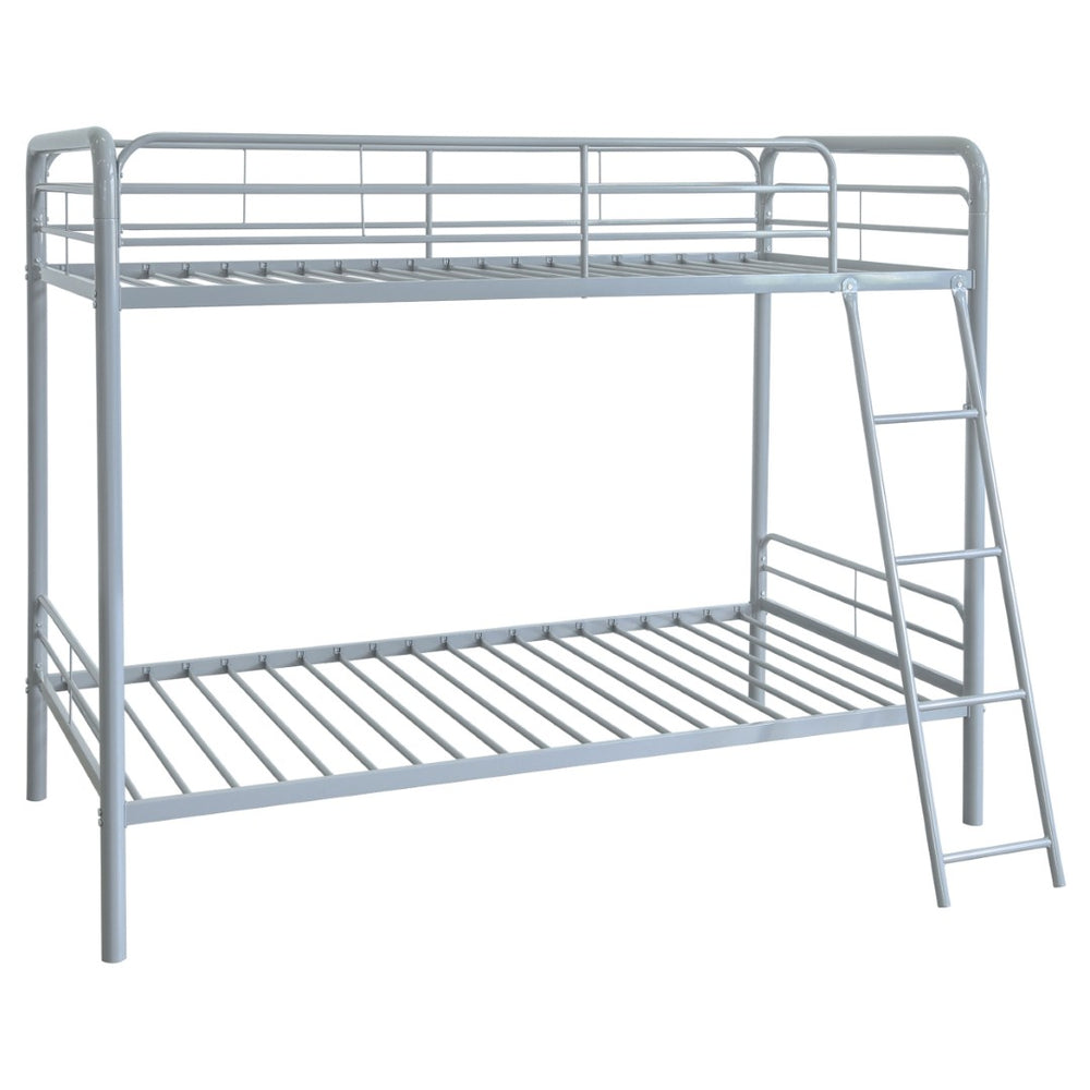 English Elm Long Beach Steel Bunk Bed Twin Over with Guardrails for Kids or Guests B062P511763