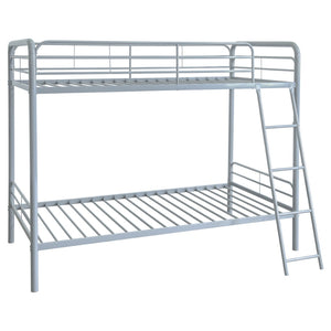 English Elm Long Beach Steel Bunk Bed Twin Over with Guardrails for Kids or Guests B062P511763