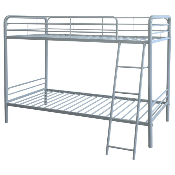English Elm Long Beach Steel Bunk Bed Twin Over with Guardrails for Kids or Guests B062P511763