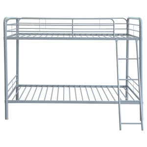 English Elm Long Beach Steel Bunk Bed Twin Over with Guardrails for Kids or Guests B062P511763