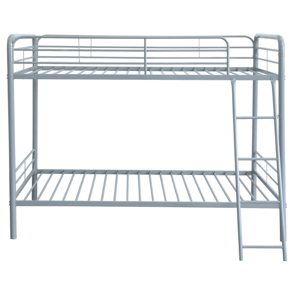 English Elm Long Beach Steel Bunk Bed Twin Over with Guardrails for Kids or Guests B062P511763