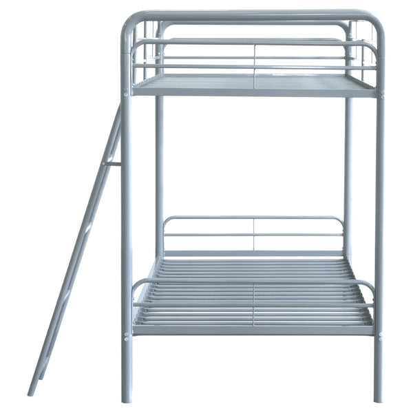 English Elm Long Beach Steel Bunk Bed Twin Over with Guardrails for Kids or Guests B062P511763