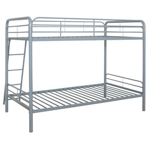 English Elm Long Beach Steel Bunk Bed Twin Over with Guardrails for Kids or Guests B062P511763