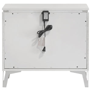 English Elm Buckley Glam High Gloss Nightstand with Geometric Drawer Fronts and USB Charging B062P511785
