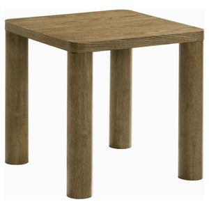 English Elm Bryant Square Oak Veneer End Table with Sculptural Legs for Modern Living Spaces B062P511816