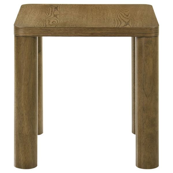 English Elm Bryant Square Oak Veneer End Table with Sculptural Legs for Modern Living Spaces B062P511816