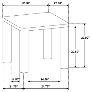 English Elm Bryant Square Oak Veneer End Table with Sculptural Legs for Modern Living Spaces B062P511816