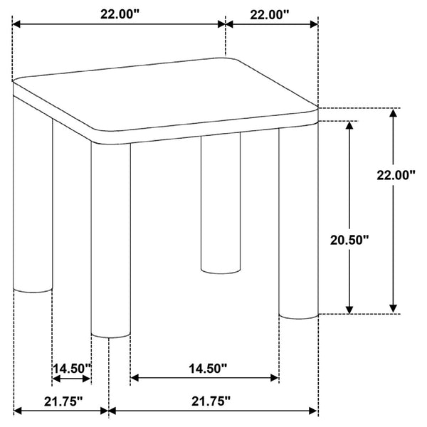 English Elm Bryant Square Oak Veneer End Table with Sculptural Legs for Modern Living Spaces B062P511816