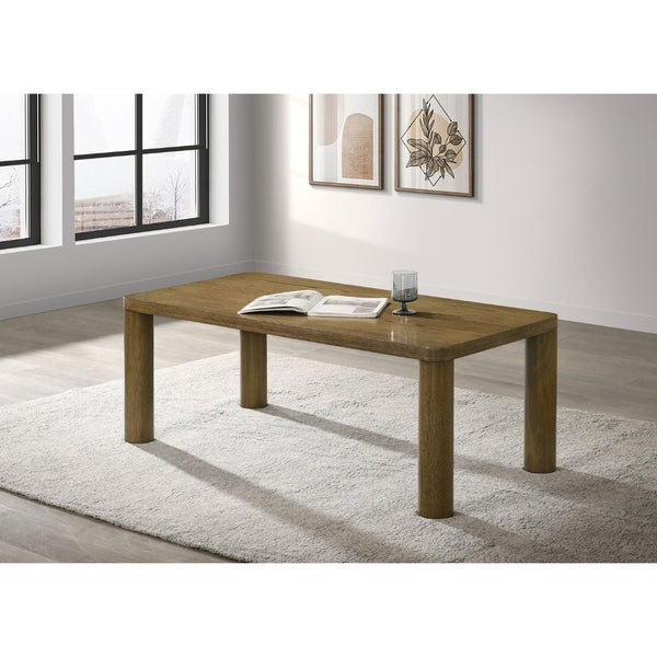 English Elm Bryant Sculptural Oak Veneer Coffee Table with Bold Legs for Modern Living Rooms B062P511817