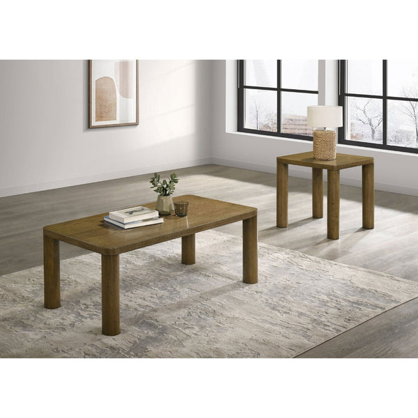 English Elm Bryant Sculptural Oak Veneer Coffee Table with Bold Legs for Modern Living Rooms B062P511817