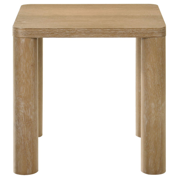 English Elm Bryant White Oak Veneer Square End Table with Sculpted Legs for Modern Living Rooms B062P511823