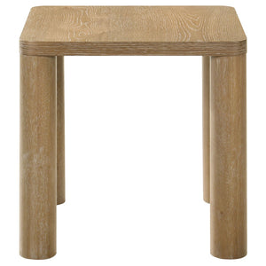 English Elm Bryant White Oak Veneer Square End Table with Sculpted Legs for Modern Living Rooms B062P511823