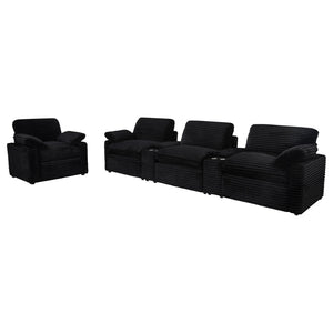 English Elm Hollander Power Recliner Corduroy Upholstered Chair for Living Room Lounging Comfort Black B062P511865