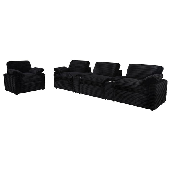 English Elm Hollander Power Recliner Corduroy Upholstered Chair for Living Room Lounging Comfort Black B062P511865