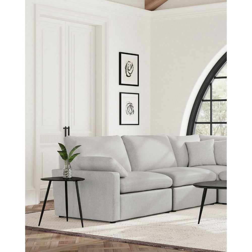 English Elm Hollander Polyester Upholstered Armless Accent Chair for Modular Living Room Sectionals Grey B062P511884
