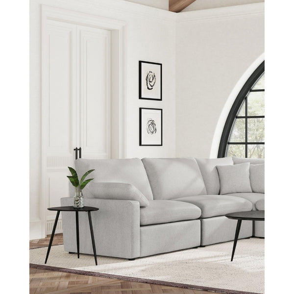 English Elm Hollander Polyester Upholstered Armless Accent Chair for Modular Living Room Sectionals Grey B062P511884