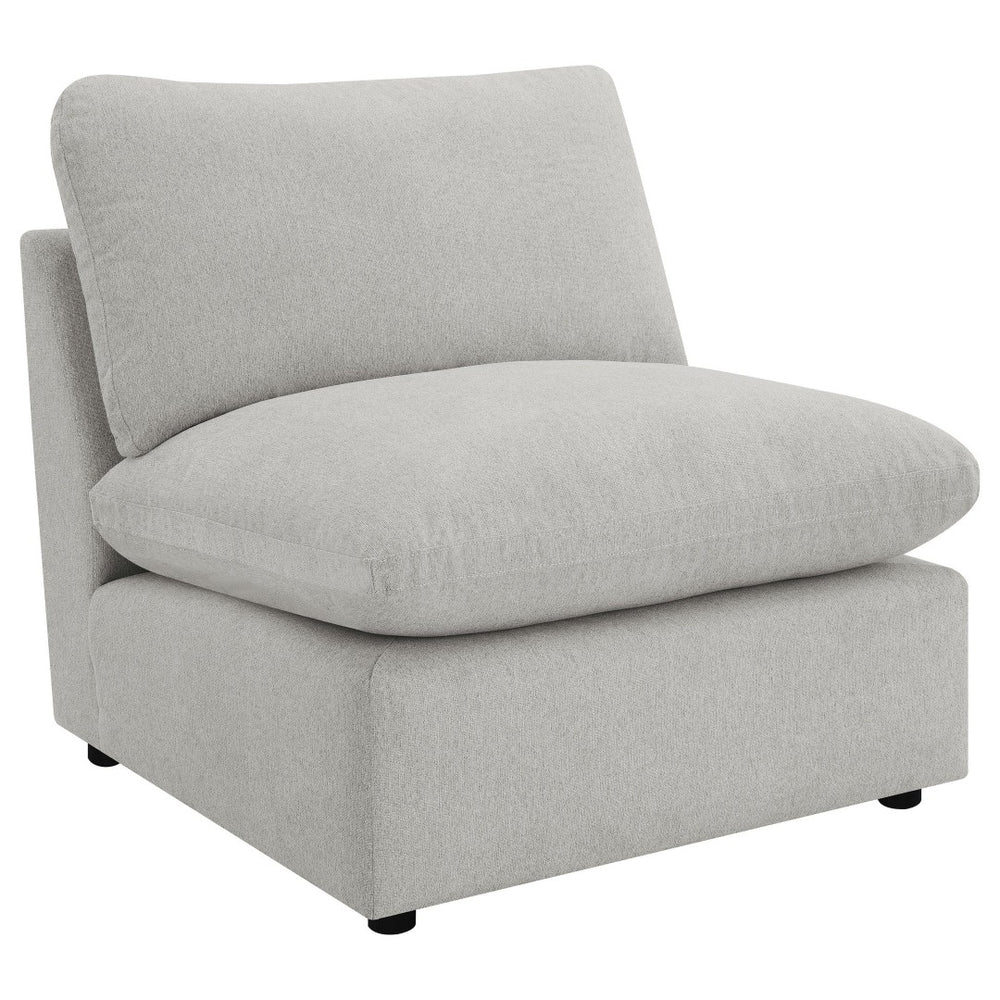 English Elm Hollander Polyester Upholstered Armless Accent Chair for Modular Living Room Sectionals Grey B062P511884