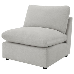 English Elm Hollander Polyester Upholstered Armless Accent Chair for Modular Living Room Sectionals Grey B062P511884