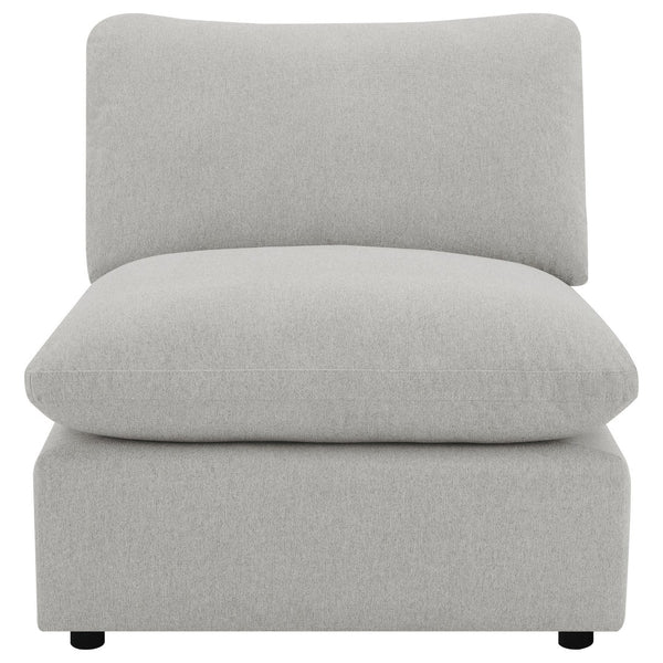 English Elm Hollander Polyester Upholstered Armless Accent Chair for Modular Living Room Sectionals Grey B062P511884