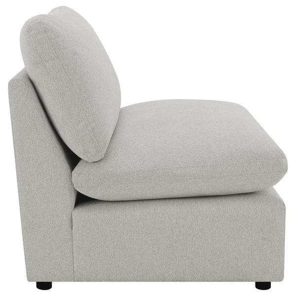 English Elm Hollander Polyester Upholstered Armless Accent Chair for Modular Living Room Sectionals Grey B062P511884