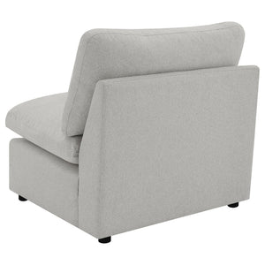 English Elm Hollander Polyester Upholstered Armless Accent Chair for Modular Living Room Sectionals Grey B062P511884