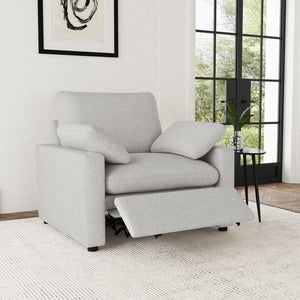 English Elm Hollander Polyester Upholstered Power Recliner Chair for Transitional Living Rooms Grey B062P511885
