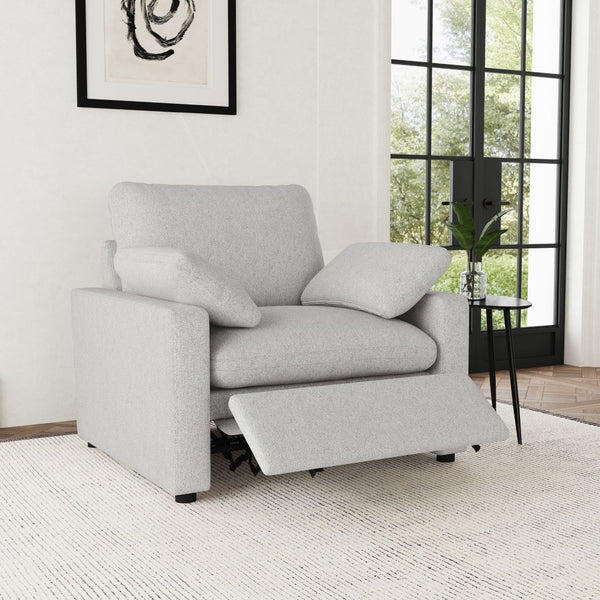 English Elm Hollander Polyester Upholstered Power Recliner Chair for Transitional Living Rooms Grey B062P511885