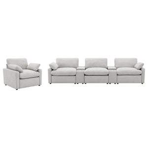 English Elm Hollander Polyester Upholstered Power Recliner Chair for Transitional Living Rooms Grey B062P511885