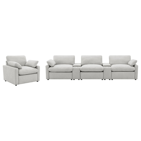 English Elm Hollander Polyester Upholstered Power Recliner Chair for Transitional Living Rooms Grey B062P511885