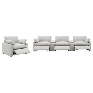 English Elm Hollander Polyester Upholstered Power Recliner Chair for Transitional Living Rooms Grey B062P511885