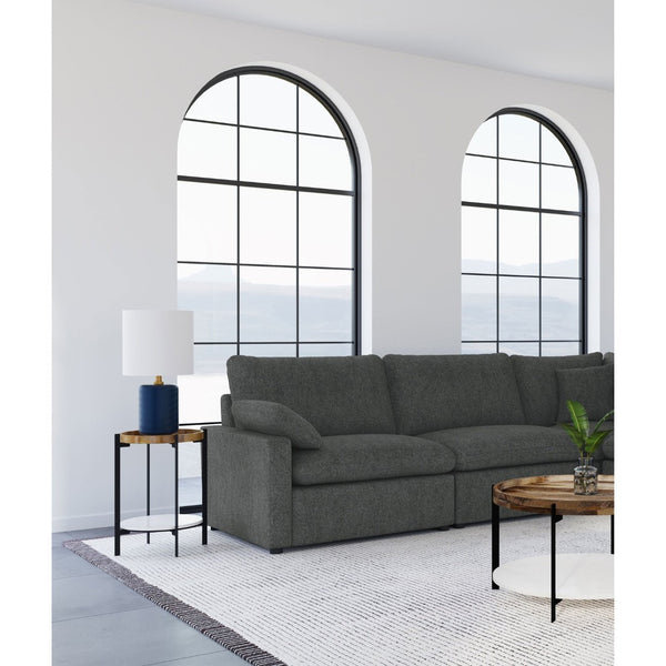 English Elm Hollander Polyester Upholstered Armless Accent Chair for Modular Living Room Sectionals Dark Grey B062P511888