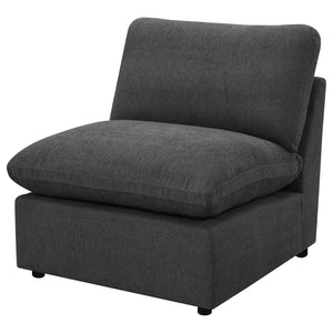 English Elm Hollander Polyester Upholstered Armless Accent Chair for Modular Living Room Sectionals Dark Grey B062P511888